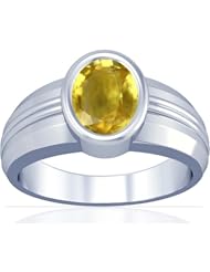Platinum Oval Cut Yellow Sapphire Solitaire Ring