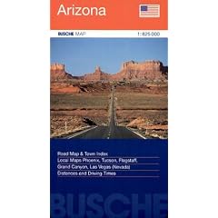 Strassenkarte USA: Arizona 1 : 825 000. Stra�enkarte: Town Index. Local Maps Phoenix, Tucson, Flagstaff, Grand Canyon, Las Vegas (Nevada). Distances and Driving Times