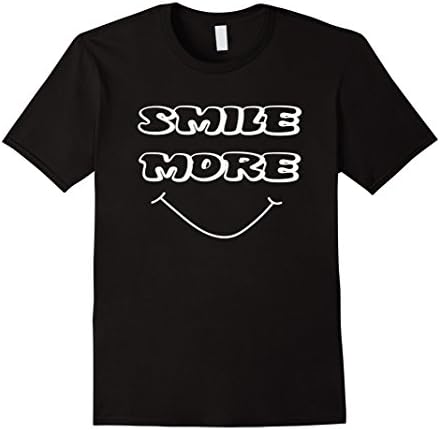 Men's Smile More - Smiley Happy Inspirational t shirt Medium Black