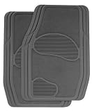 Kraco R3702GRY 2-Piece Rubber and Carpet Mat Set Grey