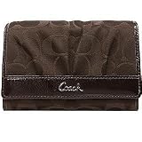 【COACH・コーチ】二つ折財布ソーホー・シグネチャー・サテン・コンパクト・クラッチ(チョコレートブラウン)(F44530)SV/CH110112 COACH 二つ折り財布