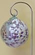 Lavender and White Hand-blown Glass Suncatcher Gazing Globe with Shepherds Hook (6 inch