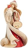 Enesco Heart of Christmas Angel with Snowman Figurine, 7.87-Inch
