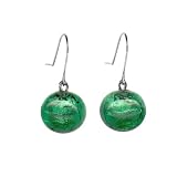Karat Platinum Murano Glass Drop Earrings w/ Platinum Leaf