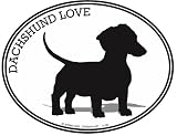 DACHSHUND LOVE - Dog - Oval-Pet-Decal-Sticker- Can be used for Cars, Trucks, Notebooks etc.