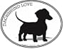 DACHSHUND LOVE - Weiner Dog - Oval-Pet Decal-Wiener Dog Bumper Sticker - Can be used for Cars, Trucks, Notebooks etc.