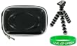 Hard Carrying Case (Candy Black) and Premium Tripod for Kodak Slice 14MP Digital Camera Nickel