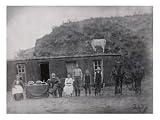 American Pioneer Family in Front of Their Home Fine Art Giclee Poster Print by American Photographer, 48x36