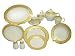 49-Piece Dinnerware Set Service for 8, Three Star Versache Gold Modello Fine Porcelain Set
