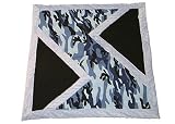 Bitzy Blanket Designer Baby Size Blanket in Blue Camo & Blue Minky Dot