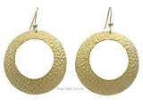 14K Gold Plated Matte Finish Loop Earrings