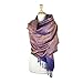 PASKMLNA Paisley Jacquard Pashmina Shawl Wrap Scarf Stole (Blue-gold01862)