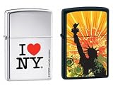 Zippo Lighter Set -I Love NY and Statue of Liberty Logo