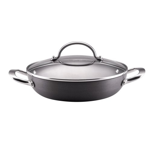 Anolon Hard Anodized 10-Inch Covered Everything Pan with Glass Cover