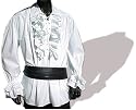 Rüschenhemd mit Kragen, Baumwolle, weiß, Größen S - XXL
