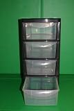 from ELITEHOUSEWARES SMALL 4 DRAWER PLASTIC UNIT BLACK