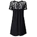 vanberfia Women's Lace Short Sleeve Loose Casual Chiffon Dress (M, 7880)