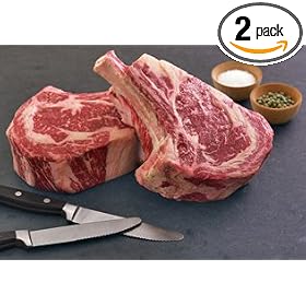 Kobe Beef Bone-in Rib Eye - Two 16 oz steaks by Premier American Kobe Beef - 5 Star