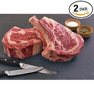 Kobe Beef Bone-in Rib Eye - Two 16 oz steaks by Premier American Kobe Beef - 5 Star