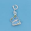 Sterling Silver Pendant - Butterfly With Clasp - For Adding On to Bracelet - 11mm Height