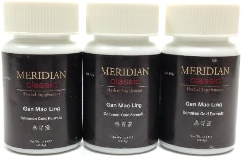 Meridian Classic Premium Brand Teapills - Gan Mao Ling / Gan Mao Ling Wan, Common Cold Formula - (3 bottles)