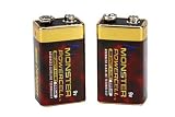 Monster High Capacity Alkaline Monster PowerCells 9V 595 mAh Power Capacity 9V 2 Pack 595 mAh MB 9V ALKA-2