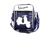 Produkt-Bild: Vespa Schultertasche dunkelblau mit beigem Aufdruck Roller Vespa V50 Special - 26x33x9cm -