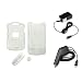 PCMICROSTORE Brand AT&T Cingular Motorola MOTORAZR Razr V3xx Snap-On Translucent Clear Crystal Case Cover with Removable Belt Clip - Bundled with 12v Rapid Premium Car Charger and Home Travel Wall AC Adapter Charger