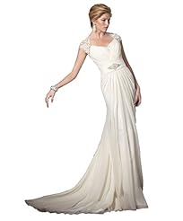 Mermaid Chiffon Belted Open-Back Crystal Lace  Dress