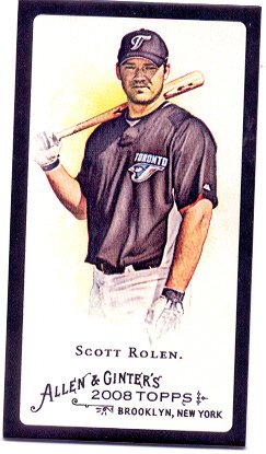 2008 Topps Allen and Ginter Mini Black #91 Scott Rolen - Toronto Blue Jays (Baseball Cards)