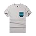 Beautiful Giant Men's Jacquard Pocket T-Shirt Crew-Neck Short Sleeve Tee Pocket Tee