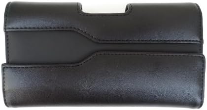 Apple iPhone 5 / 5s / 5c Premium Black Faux Leather Horizontal Pouch Carrying Case with Swivel Belt Clip - Holster Fits over iPhone 5 / 5s/ 5c with Otterbox Commuter Case or Otterbox Defender Case or Lifeproof Case Installed - Pouch Is Too Big for iPhone 5 / 5s / 5c Without the Otterbox or Lifeproof Case