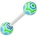 Body Candy Blue Lime Maracas Acrylic Ball Barbell Tongue Ring