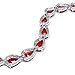 EVER FAITH Prong Cubic Zirconia Wedding Tennis Bracelets for Women, Teardrop January Birthstone Bracelet Garnet Color Silver-Tone