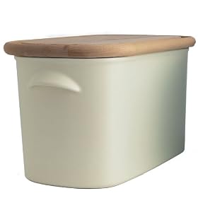Nigella Lawson Ceramic Bread Bin with Beech Lid, Cream by Nigella Lawson