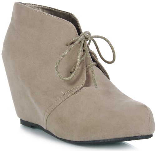 Bamboo Carmela-01 Lace-up Wedge Bootie