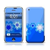 Retro Blue Flowers Design Protective Skin Decal Sticker for Apple iPhone (2G)1st Generation
