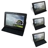 GraniteCases Multi-Angle (Black) Leather Case Cover for Asus Eee Pad Transformer Prime TF201 - Android Tablet
