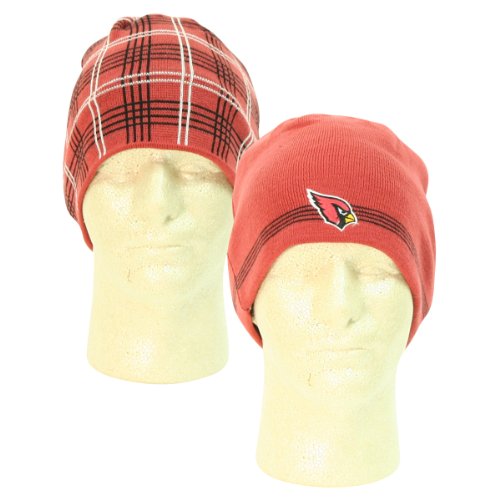 Arizona Cardinals Reversible Fashion Winter Knit Hat - Solid / Plaid Red