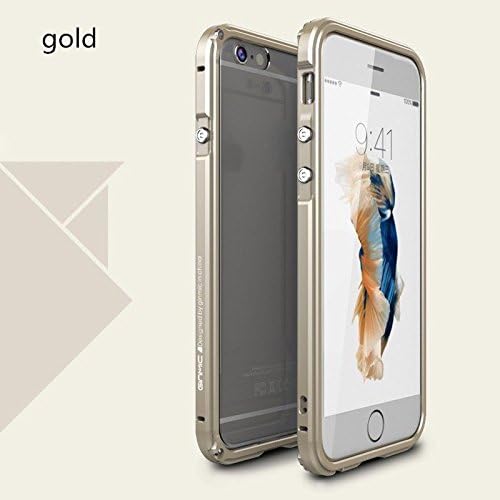 Newest Hot Sell Aluminum Metal Bumper Frame + PC Clear Back Case Cover for iPhone 6Gold