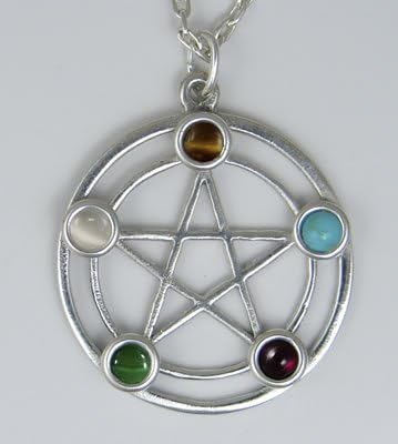 The Elemental Pentagram in Sterling Silver Made in America