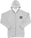 NCAA Michigan Wolverines Antigua Ladies Heather Gray Front Zip Fleece Hoody