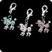 poodle36 - PURELY CHARMING Pet CharmPendant with Handset Swarovski Crystals