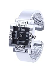 Womens Quartz Wristwatch Alloy Band Rhinestone Arabic Numerals Gray Dial