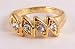 Fashion ring design 10 gold coloured with 4 diamantes 17mm M