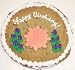 Scott's Cakes 1 lb. Chocolate Chip Cookie Cake with Pink and Yellow Flower Sugar Cookie
