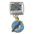 Alaska State Bird & Flower Dangle Italian Charms Bracelet Link