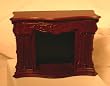 Ornate Dollhouse Miniature Mahogany Fireplace