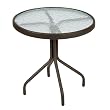 Astonica 50105050 Delta 20 in Round Glass Top Outdoor Table, Coffee