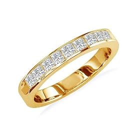 1/2ct Princess Diamond Anniversary Ring in 14K Yellow Gold